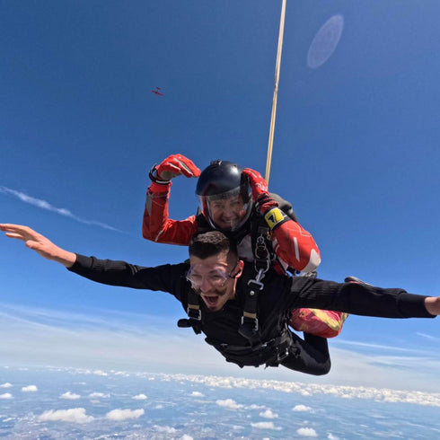 Salt cu parasuta in tandem in formatie