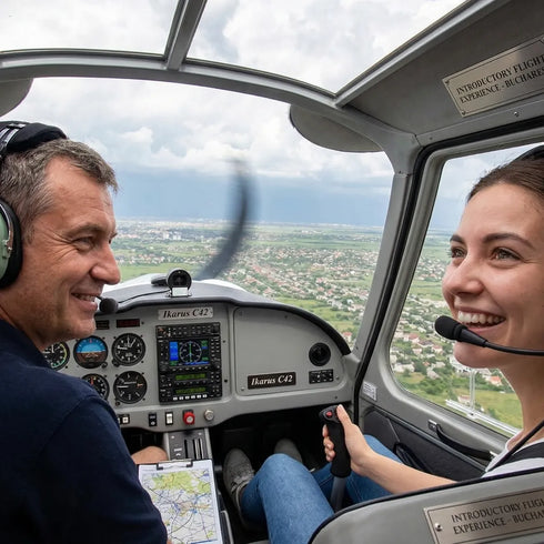 Introduction Flight in Ultralight Aircraft Bucharest - Pilot Ikarus C42