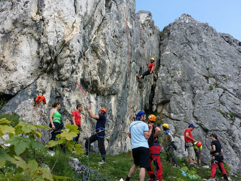 Rapel pe stanca in coarda pe Valea Prahovei