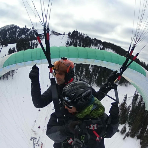 Zbor cu parapanta in tandem de initiere, cu filmare