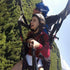 Pleasure flight with tandem paraglider. Filming included