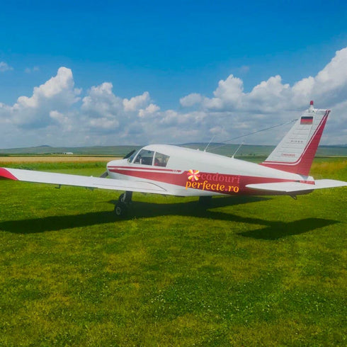 Initiation flight with the plane, with a passenger in the back